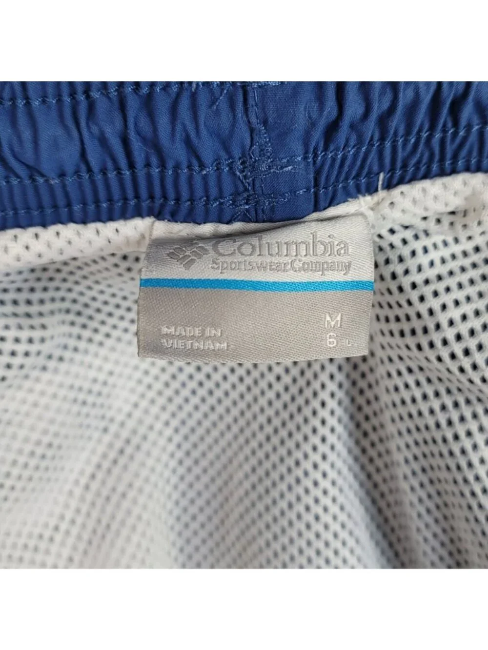 Columbia Mens PFG Swim Shorts Blue Medium Drawstring Pockets Omni-Shade 6
